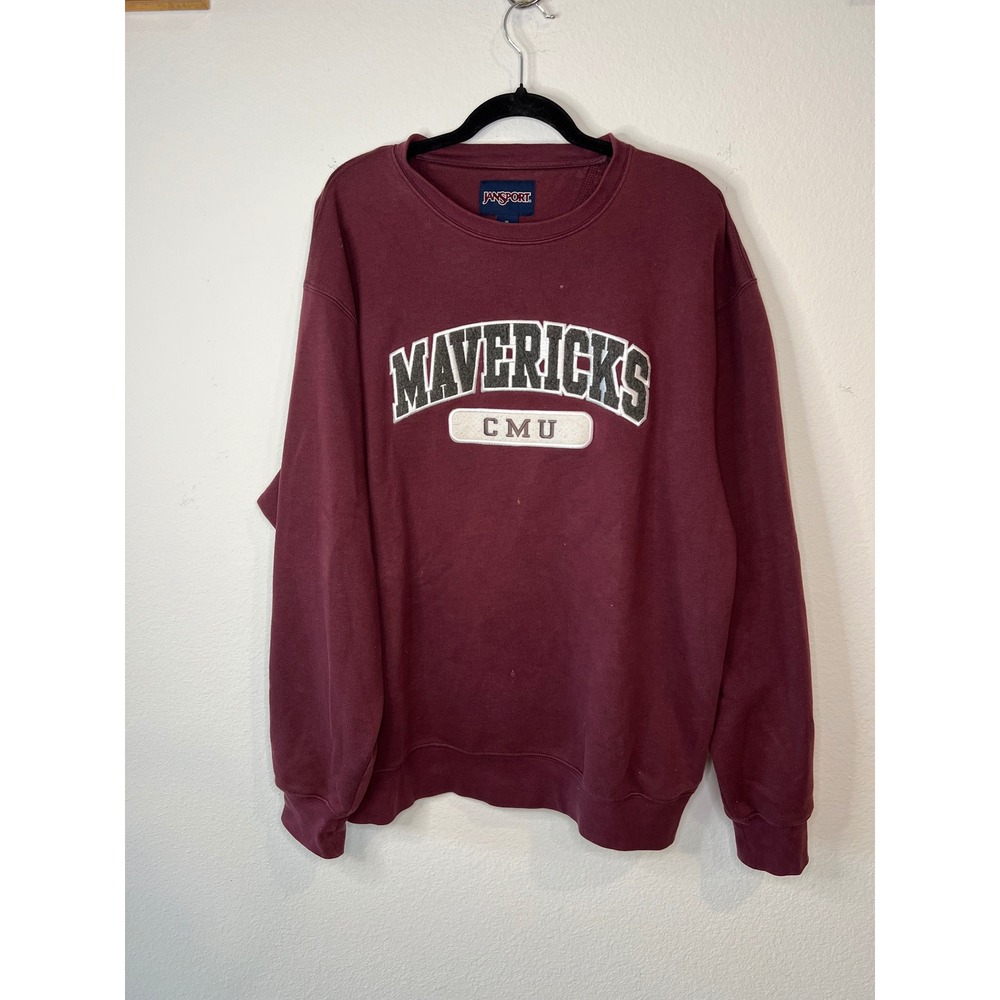 Jansport CMU Mavericks Sweatshirt Colorado Mesa University Maroon XL